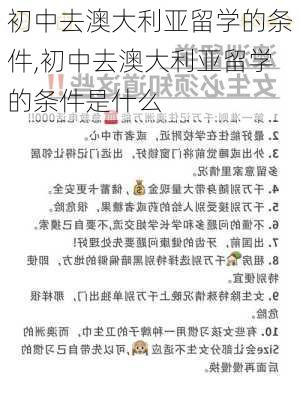 初中去澳大利亚留学的条件,初中去澳大利亚留学的条件是什么