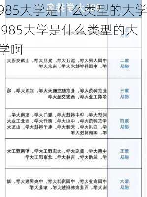 985大学是什么类型的大学,985大学是什么类型的大学啊