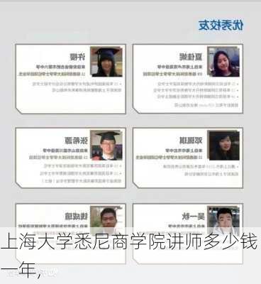 上海大学悉尼商学院讲师多少钱一年,