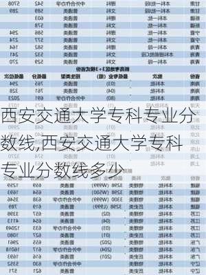 西安交通大学专科专业分数线,西安交通大学专科专业分数线多少