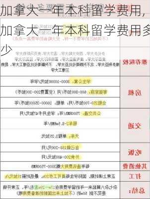 加拿大一年本科留学费用,加拿大一年本科留学费用多少