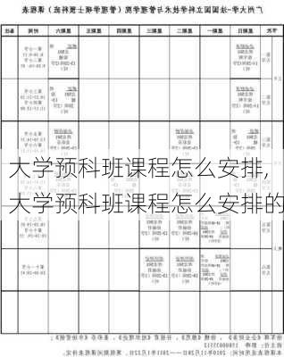 大学预科班课程怎么安排,大学预科班课程怎么安排的