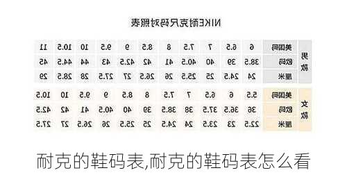 耐克的鞋码表,耐克的鞋码表怎么看