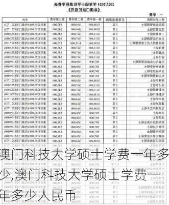 澳门科技大学硕士学费一年多少,澳门科技大学硕士学费一年多少人民币