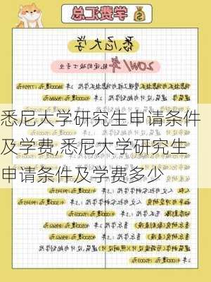 悉尼大学研究生申请条件及学费,悉尼大学研究生申请条件及学费多少