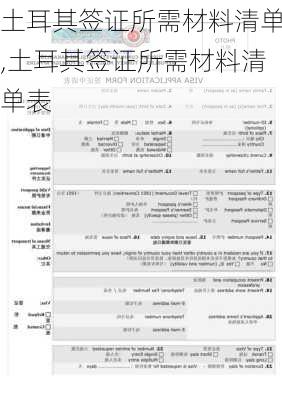 土耳其签证所需材料清单,土耳其签证所需材料清单表