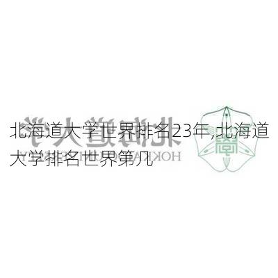 北海道大学世界排名23年,北海道大学排名世界第几