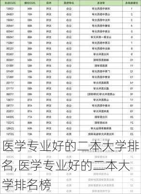 医学专业好的二本大学排名,医学专业好的二本大学排名榜