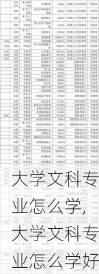 大学文科专业怎么学,大学文科专业怎么学好