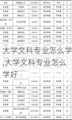 大学文科专业怎么学,大学文科专业怎么学好