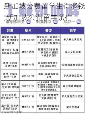 新加坡公费留学生得多钱,新加坡公费留学条件