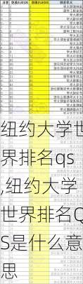 纽约大学世界排名qs,纽约大学世界排名QS是什么意思