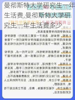 曼彻斯特大学研究生一年生活费,曼彻斯特大学研究生一年生活费多少