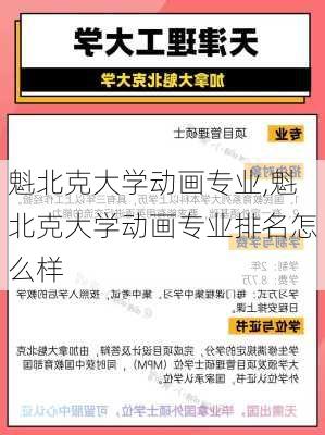 魁北克大学动画专业,魁北克大学动画专业排名怎么样