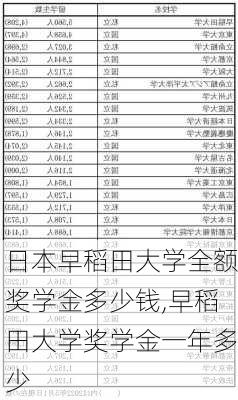 日本早稻田大学全额奖学金多少钱,早稻田大学奖学金一年多少