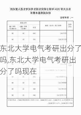 东北大学电气考研出分了吗,东北大学电气考研出分了吗现在