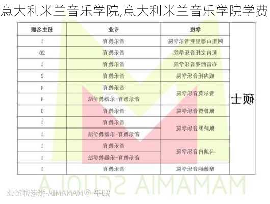 意大利米兰音乐学院,意大利米兰音乐学院学费