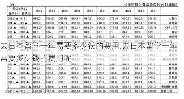 去日本留学一年需要多少钱的费用,去日本留学一年需要多少钱的费用呢