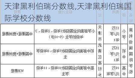 天津黑利伯瑞分数线,天津黑利伯瑞国际学校分数线