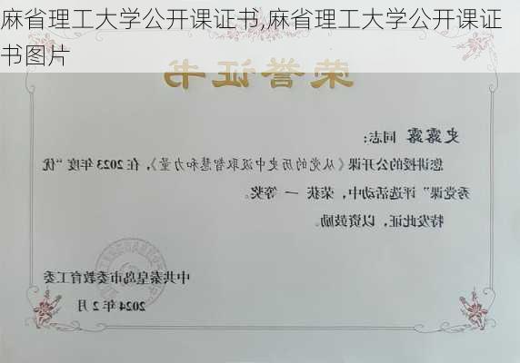 麻省理工大学公开课证书,麻省理工大学公开课证书图片