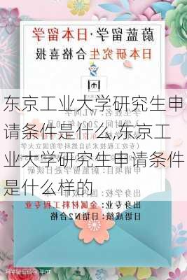 东京工业大学研究生申请条件是什么,东京工业大学研究生申请条件是什么样的