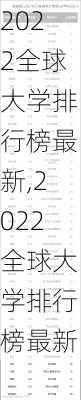 2022全球大学排行榜最新,2022全球大学排行榜最新