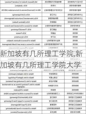 新加坡有几所理工学院,新加坡有几所理工学院大学