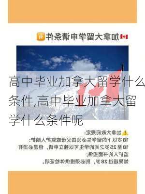 高中毕业加拿大留学什么条件,高中毕业加拿大留学什么条件呢