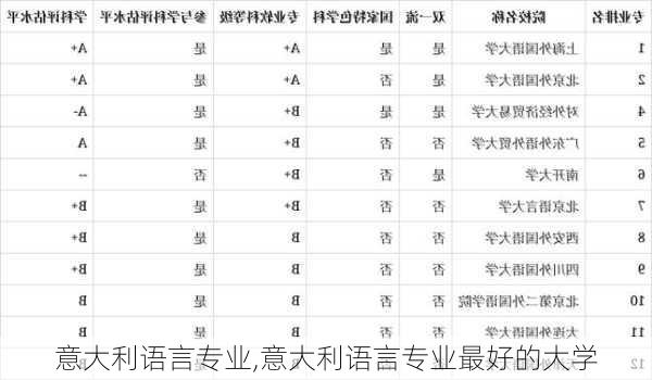 意大利语言专业,意大利语言专业最好的大学