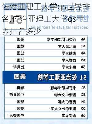 佐治亚理工大学qs世界排名,佐治亚理工大学qs世界排名多少