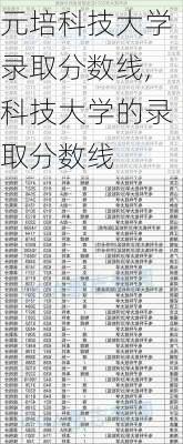 元培科技大学录取分数线,科技大学的录取分数线