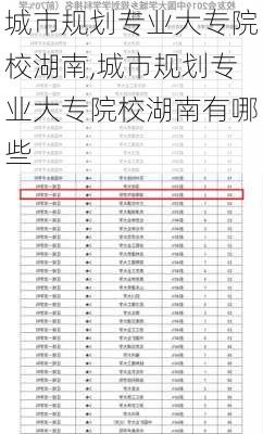 城市规划专业大专院校湖南,城市规划专业大专院校湖南有哪些