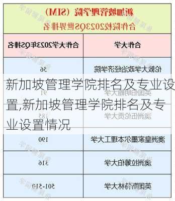 新加坡管理学院排名及专业设置,新加坡管理学院排名及专业设置情况