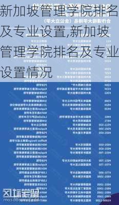 新加坡管理学院排名及专业设置,新加坡管理学院排名及专业设置情况