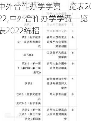 中外合作办学学费一览表2022,中外合作办学学费一览表2022统招