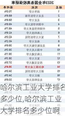 哈尔滨工业大学排名多少位,哈尔滨工业大学排名多少位啊