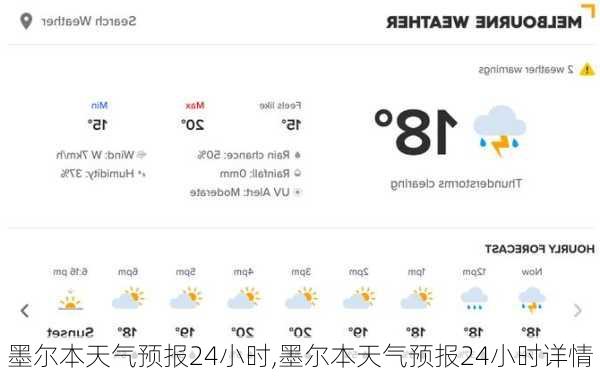 墨尔本天气预报24小时,墨尔本天气预报24小时详情