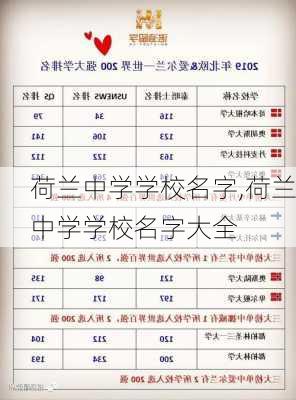 荷兰中学学校名字,荷兰中学学校名字大全