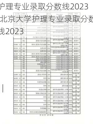 护理专业录取分数线2023,北京大学护理专业录取分数线2023