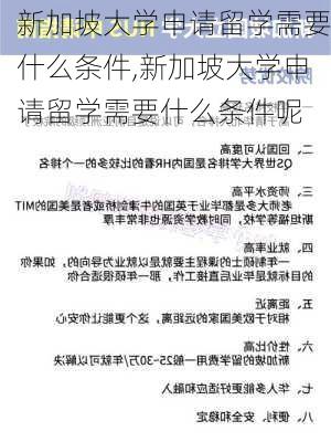 新加坡大学申请留学需要什么条件,新加坡大学申请留学需要什么条件呢