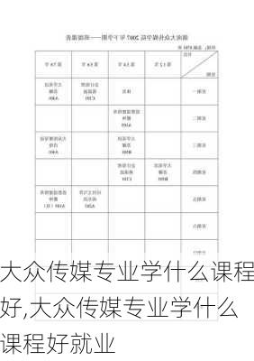 大众传媒专业学什么课程好,大众传媒专业学什么课程好就业