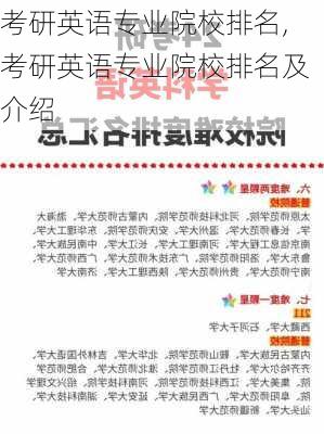 考研英语专业院校排名,考研英语专业院校排名及介绍