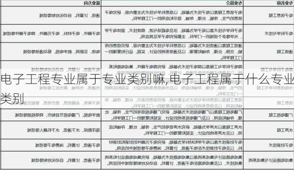 电子工程专业属于专业类别嘛,电子工程属于什么专业类别