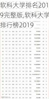 软科大学排名2019完整版,软科大学排行榜2019