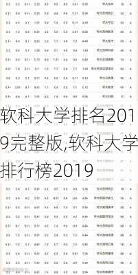 软科大学排名2019完整版,软科大学排行榜2019