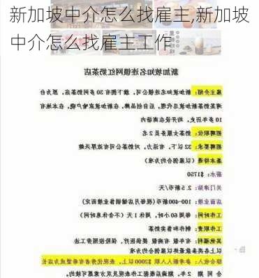 新加坡中介怎么找雇主,新加坡中介怎么找雇主工作