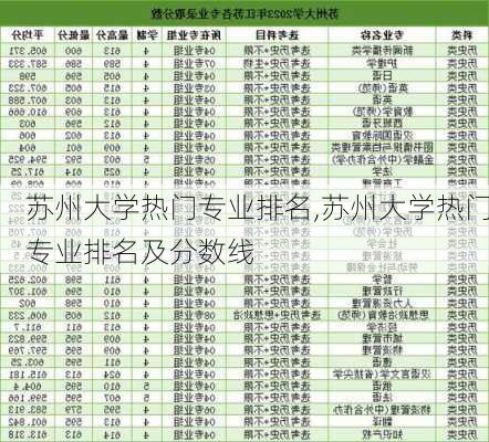 苏州大学热门专业排名,苏州大学热门专业排名及分数线