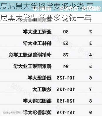 慕尼黑大学留学要多少钱,慕尼黑大学留学要多少钱一年