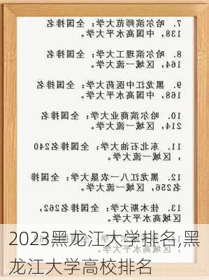 2023黑龙江大学排名,黑龙江大学高校排名