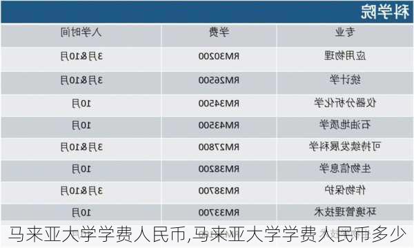 马来亚大学学费人民币,马来亚大学学费人民币多少